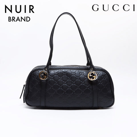 Gucci GG Shima皮革肩带黑色WS8330
