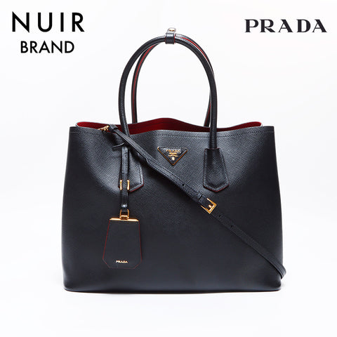 Prada Saffiano皮革肩带黑色WS8333