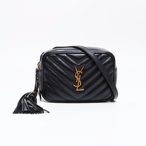 イヴ・サンローラン YVES SAINT LAURENT YSL レザー ミニ ルー ショルダーバッグ ブラック WS8338