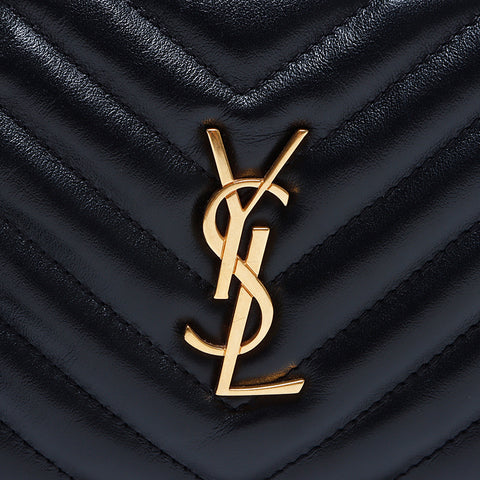 イヴ・サンローラン YVES SAINT LAURENT YSL レザー ミニ ルー ショルダーバッグ ブラック WS8338