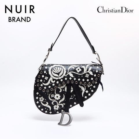 克里斯蒂安·迪奥(Christian Dior)马鞍袋皮革肩带黑色WS8343