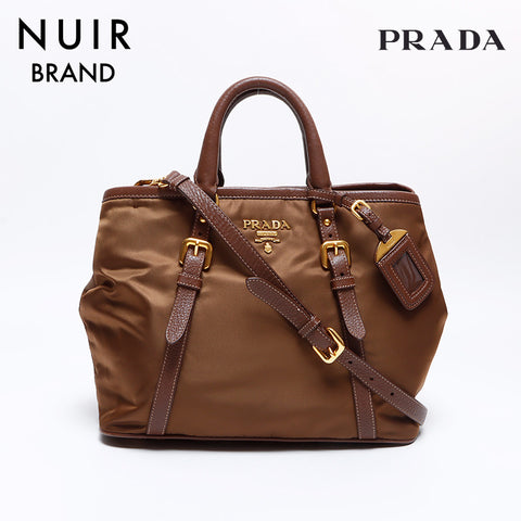 Prada 2way尼龙肩带棕色WS8344