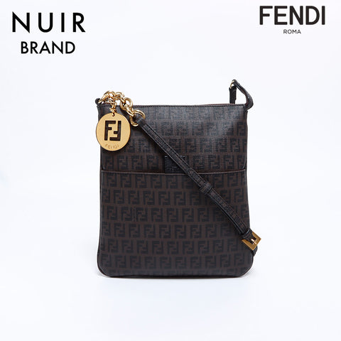 フェンディ FENDI ズッキーノ PVC ショルダーバッグ ブラウン WS8346