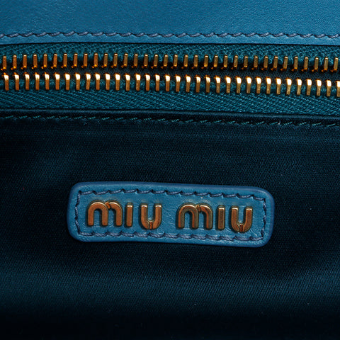 ミュウ ミュウ Miu Miu マテラッセ 2way ショルダーバッグ ブルー WS8347