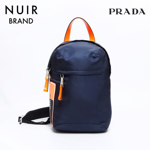Prada Nylon运动袋肩带海军WS8359