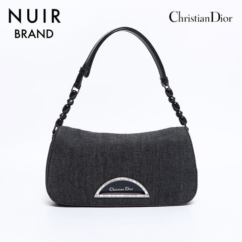 克里斯蒂安·迪奥(Christian Dior Maris)珍珠牛仔布一个肩带灰色WS8360