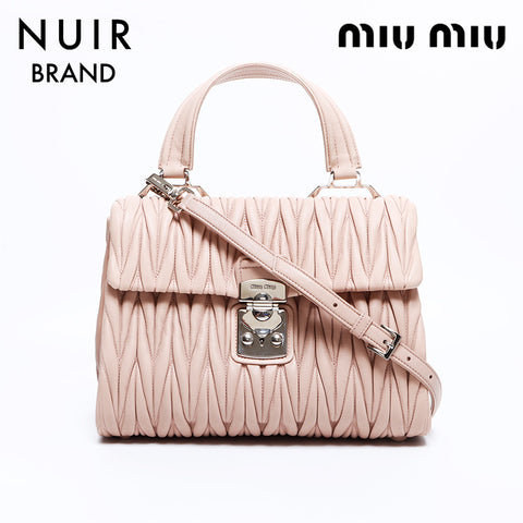 ミュウ ミュウ Miu Miu マテラッセ 2way ショルダーバッグ ピンク WS8364