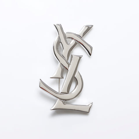 YVES SAINT LAURENT YSL logo Brooch Silver WS8369 – NUIR VINTAGE