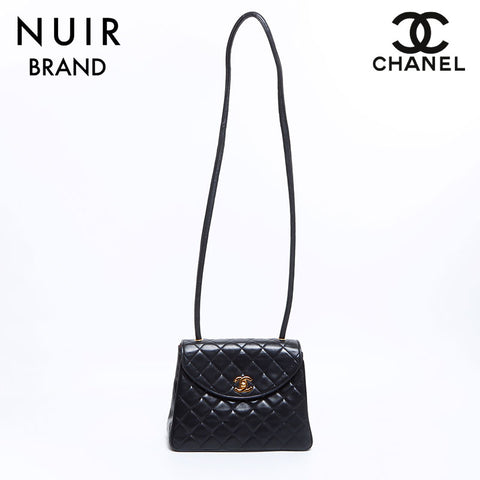 シャネル CHANEL 2番台 ラムスキン マトラッセ ショルダーバッグ ブラック WS8374