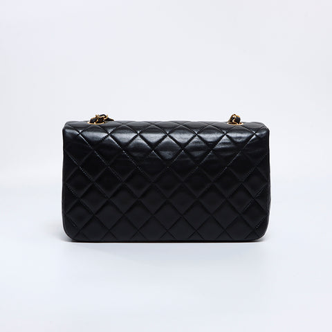 シャネル CHANEL 1番台 ラムスキン マトラッセ 23 チェーン シングルフラップ ショルダーバッグ ブラック WS8375