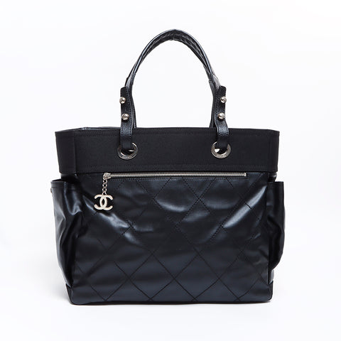 シャネル CHANEL 13番台 パリビアリッツ トートバッグ ブラック WS8389