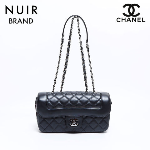 シャネル CHANEL 23番台 ラムスキン マトラッセ チェーン ショルダーバッグ ブラック WS8392