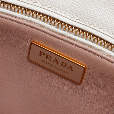 プラダ PRADA レザー 2way スタッズ ガレリア ムーン  ショルダーバッグ ホワイト WS8398