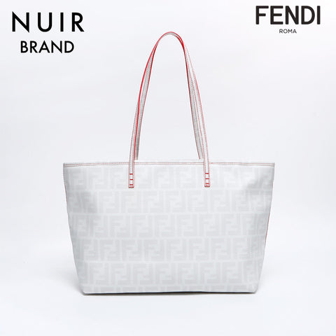 Fendi Zucca皮革肩带白色WS8399
