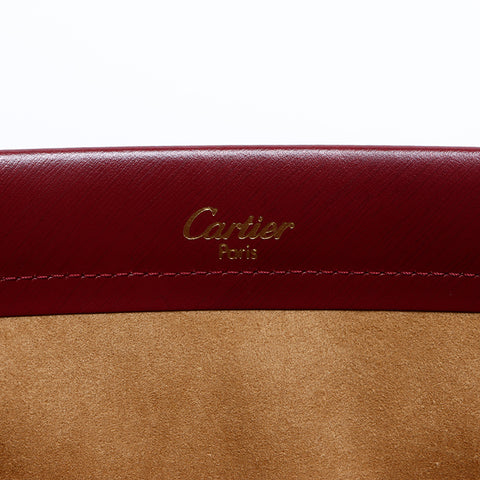 カルティエ CARTIER トリニティ レザー ハンドバッグ レッド WS8402