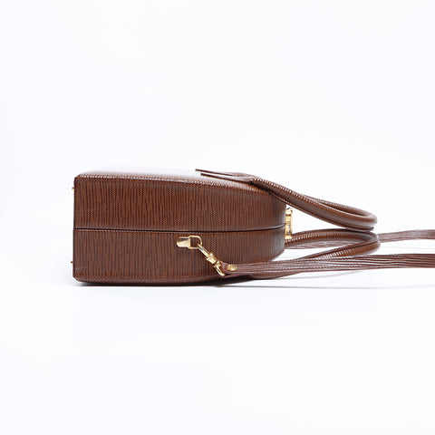 Fendi Leather 2way Epi手提包棕色WS8406
