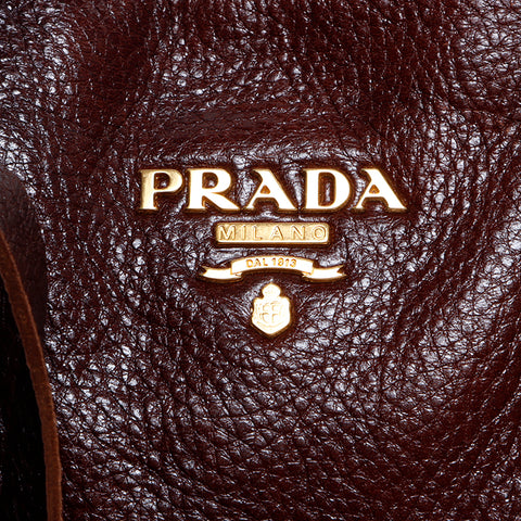 プラダ PRADA 鹿レザー 2way ディアスキン ショルダーバッグ ブラウン WS8410