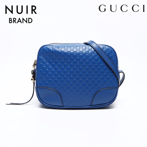 Gucci GG Shima皮革肩带蓝色WS8414