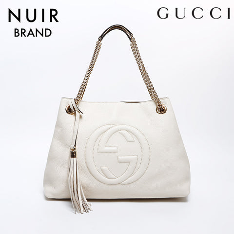 Gucci Soho皮革链手提袋肩袋米色WS8432