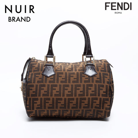 フェンディ FENDI ズッカ ボストン ハンドバッグ ブラウン WS8436