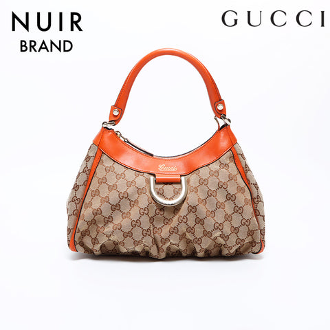 Gucci GG帆布橙色肩袋米色WS8441