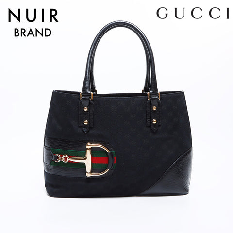 Gucci GG帆布马匹肩带黑色WS8442