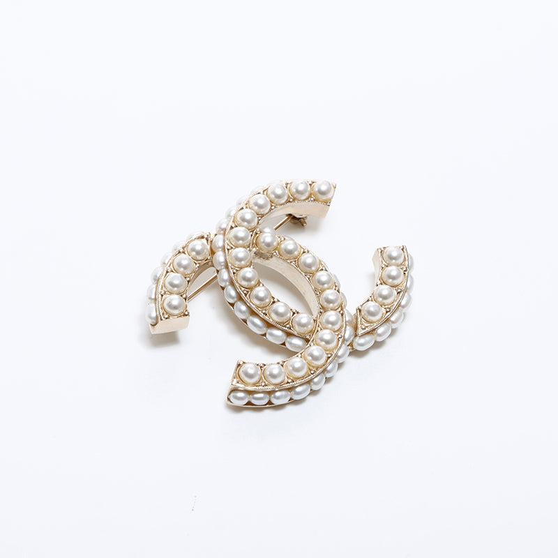 シャネル CHANEL ココマーク A15B パール ブローチ ゴールド