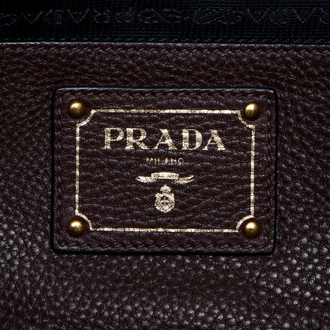 プラダ PRADA レザー 2way ハンドバッグ ブラウン WS8457