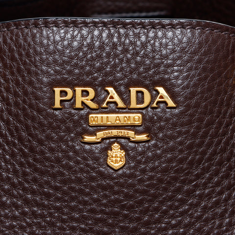 プラダ PRADA レザー 2way ハンドバッグ ブラウン WS8457