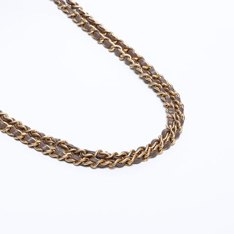 Chanel Chanel Nr. 26 Chevron -Ketten -Umhängetasche brauner WS8459