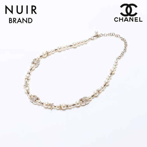 シャネル CHANEL ココマーク パール ラインストーン B24C スター ネックレス ホワイト WS8467 – NUIR VINTAGE