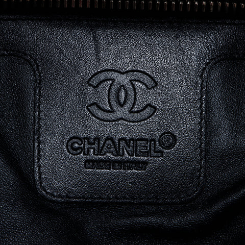 シャネル CHANEL 14番台 コココクーン ファー トートバッグ ネイビー WS8478