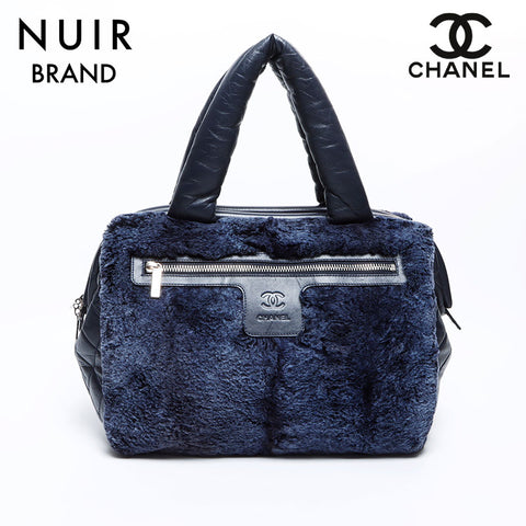 香奈儿香奈儿(Chanel Chanel)14号可可茧毛皮手提袋海军WS8478