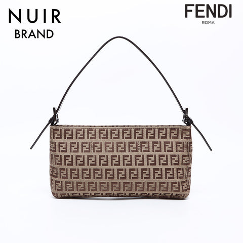 Fendi Zucca帆布肩带棕色WS8492