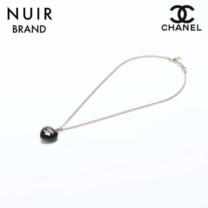 シャネル CHANEL B23C ハート ココマーク ペンダント ネックレス ブラック WS8495 – NUIR VINTAGE