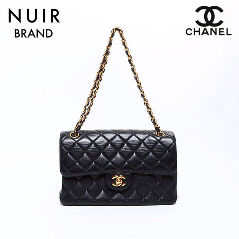 シャネル CHANEL 4番台 ダブルフェイス ラムスキン マトラッセ ショルダーバッグ ブラック WS8499