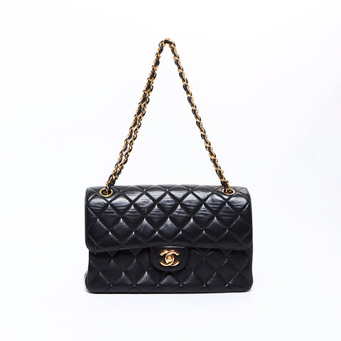 シャネル CHANEL 4番台 ダブルフェイス ラムスキン マトラッセ ショルダーバッグ ブラック WS8499