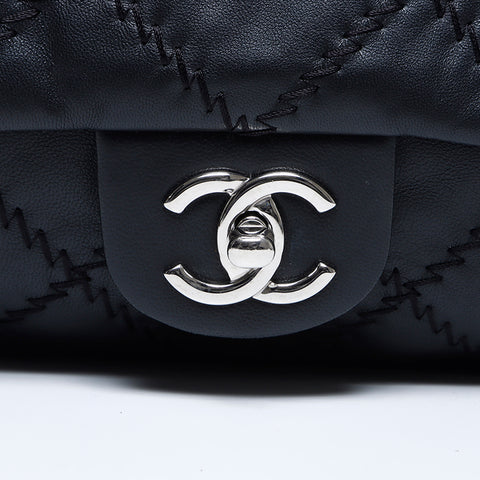 シャネル CHANEL 14番台 ウルトラステッチ シルバー金具 ショルダーバッグ ブラック WS8505