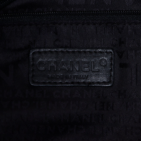 シャネル CHANEL 8番台 チョコバー ミニボストン ハンドバッグ ブラック WS8508