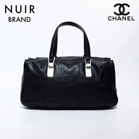 シャネル CHANEL 8番台 チョコバー ミニボストン ハンドバッグ ブラック WS8508 – NUIR VINTAGE