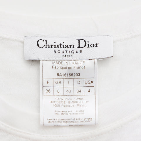 クリスチャンディオール Christian Dior Size:36 ロゴ フラワープロント 半袖Ｔシャツ ホワイト WS8516