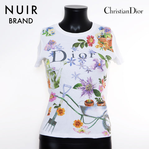 クリスチャンディオール Christian Dior Size:36 ロゴ フラワープロント 半袖Ｔシャツ ホワイト WS8516