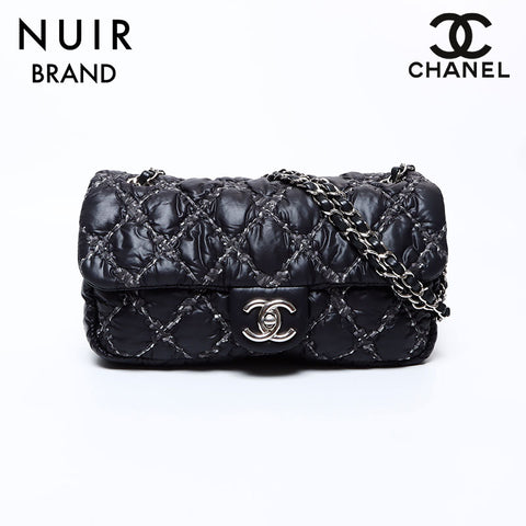 シャネル CHANEL 14番台 ワイルドステッチ チェーン ナイロン ショルダーバッグ ブラック WS8519