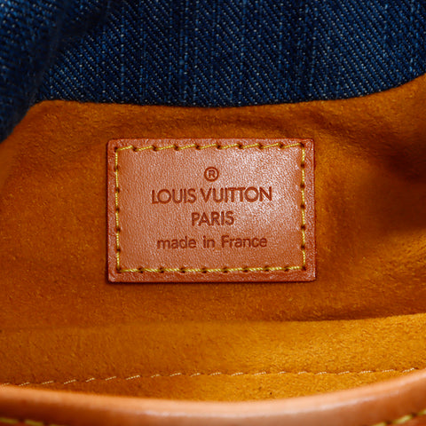 ルイ・ヴィトン LOUIS VUITTON VI1025 プリーティ モノグラム デニム ミニ ハンドバッグ ブルー WS8541