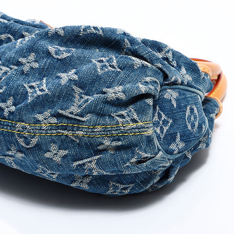 Louis Vuitton LOUIS VUITTON VI1025 Pretty Monogram Denim Mini Handbag Blue WS8541
