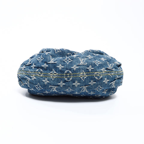 Louis Vuitton LOUIS VUITTON VI1025 Pretty Monogram Denim Mini Handbag Blue WS8541