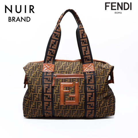 フェンディ FENDI ズッカ ボストンバッグ ブラウン WS8544