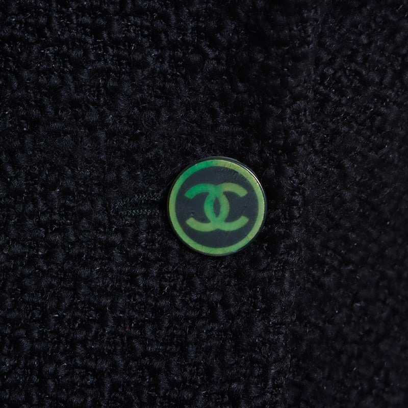 Chanel CHANEL SIze 42 Tweed Coco Mark Button 01A Jacket Black