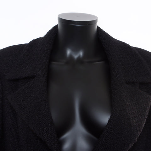 Chanel CHANEL SIze 42 Tweed Coco Mark Button 01A Jacket Black WS8552