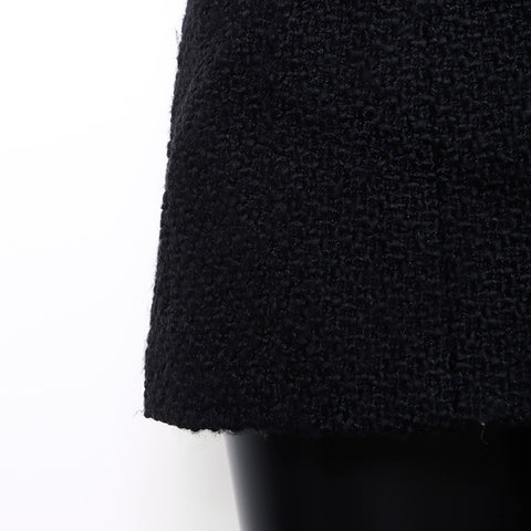 Chanel CHANEL SIze 42 Tweed Coco Mark Button 01A Jacket Black WS8552